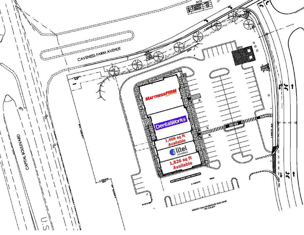 Real Estate Property - North Carolina, Wake Forest Developement Caveness Siteplan - Office and Retail Space Available for Lease